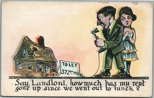 GREAT DEPRESSION ERA ANTIQUE SATIRICAL POSTCARD