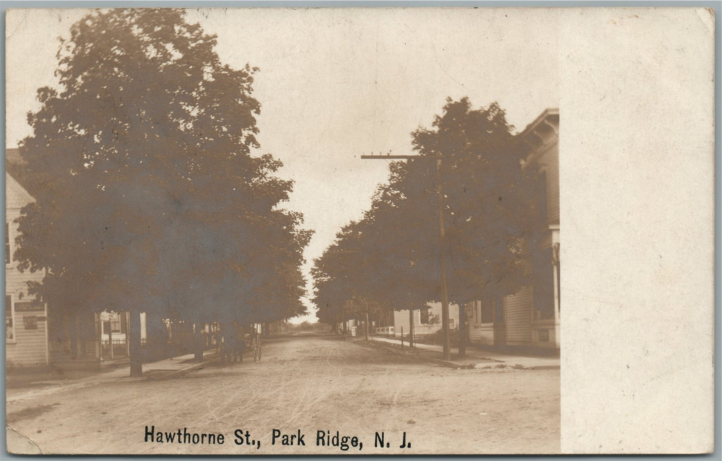 PARK RIDGE NJ HAWTHORNE STREET ANTIQUE REAL PHOTO POSTCARD RPPC