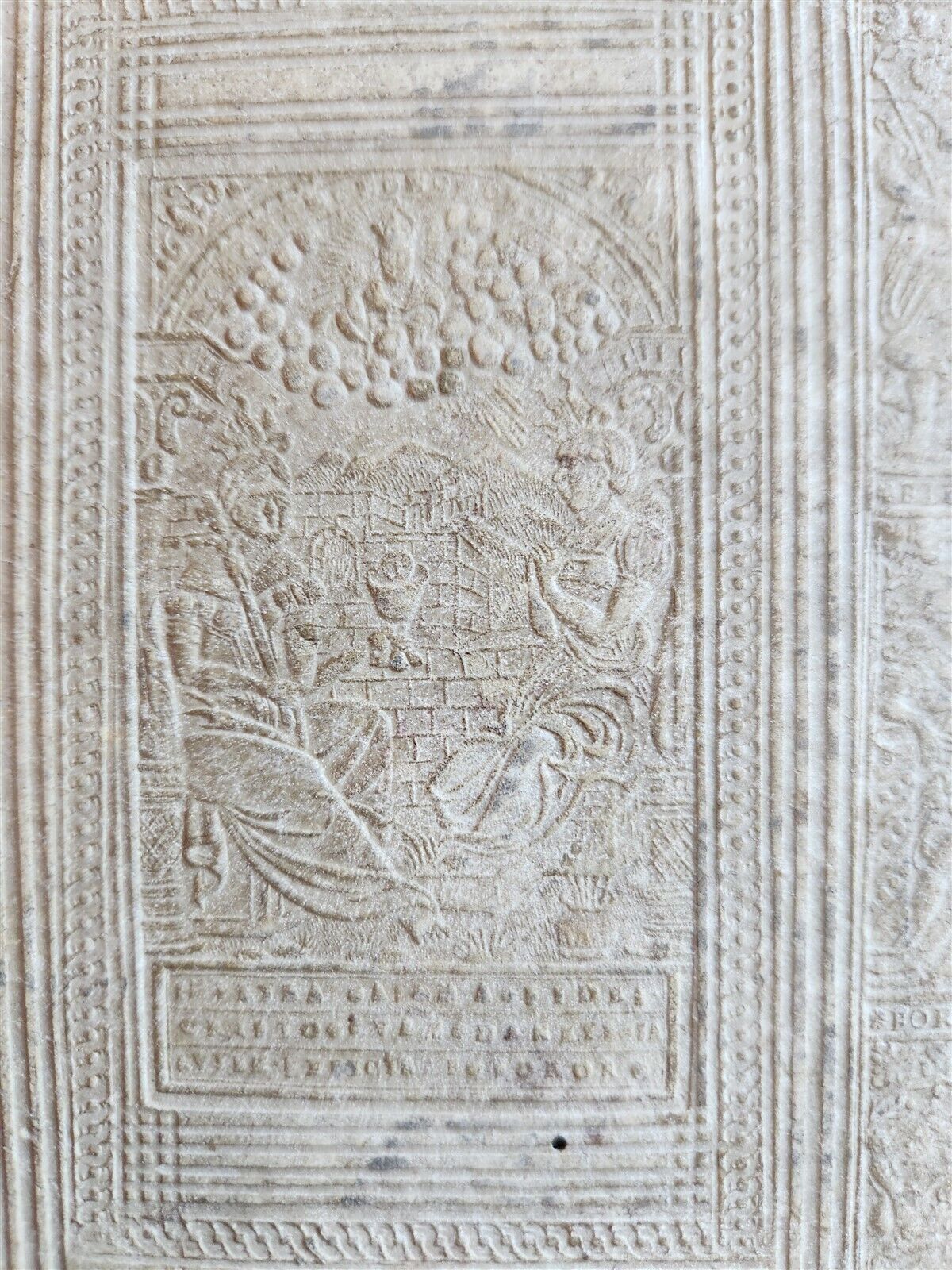 1610 BIBLE COMMENTARIES by N. SERARIO antique HAND TOOLED PIGSKIN BOUND FOLIO
