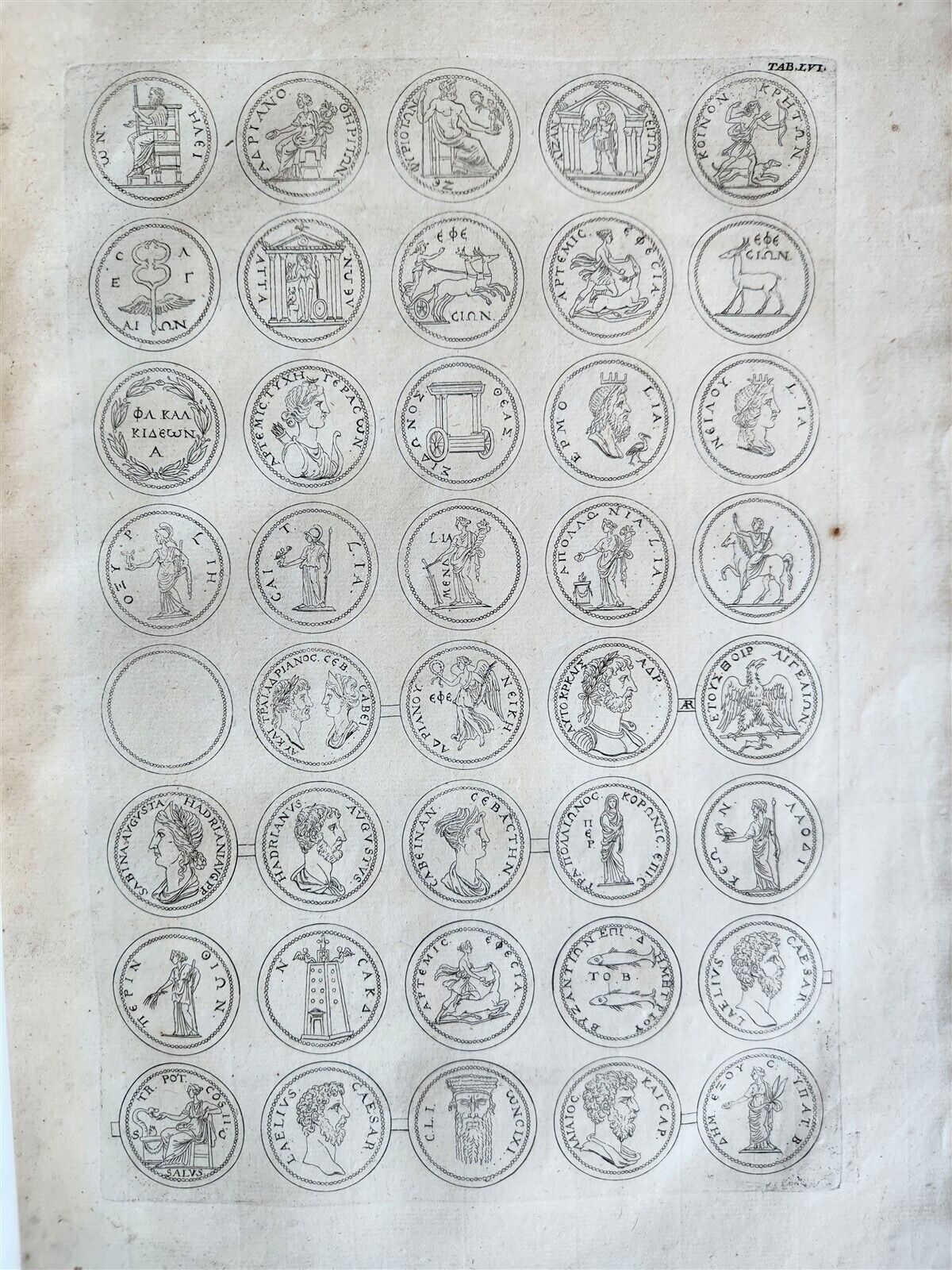 1742 NUMISMATIC ILLUSTRATED FOLIO medal collection of Queen of Sweden antique
