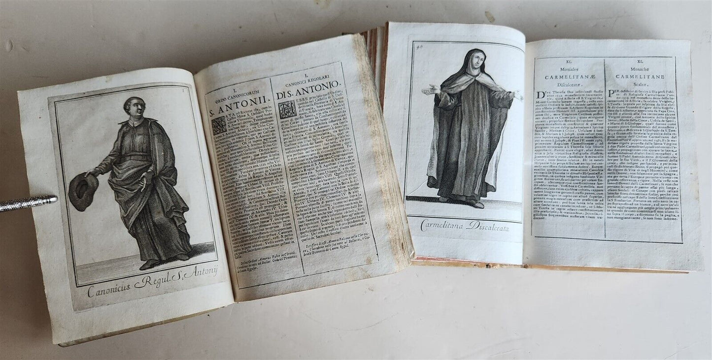 1706 ORDER of MILITANT CHURCH illustrated w/ 244 PLATES 2 VOLS antique VELLUM