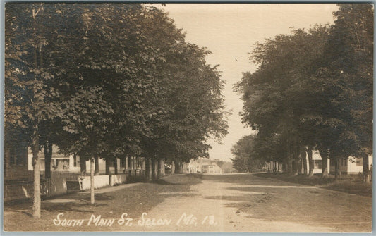 SOLON ME SOUTH MAIN STREET ANTIQUE REAL PHOTO POSTCARD RPPC