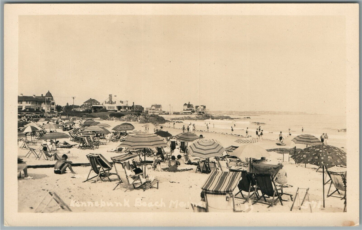 KENNEBUNK ME BEACH ANTIQUE REAL PHOTO POSTCARD RPPC