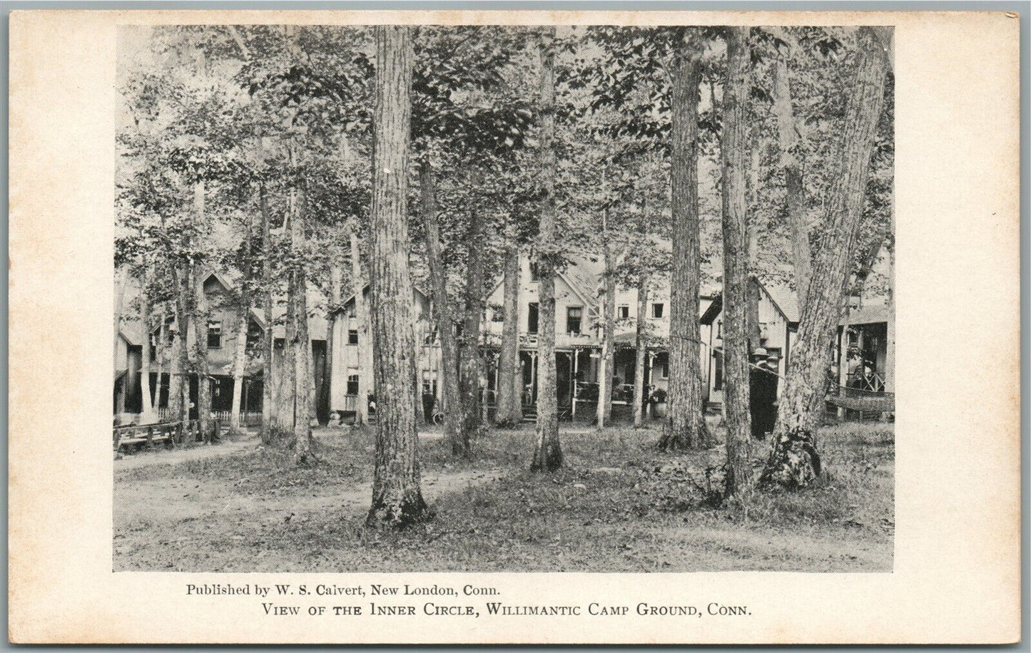 WILLIMANTIC CT CAMP GROUND INNER CIRCLE ANTIQUE POSTCARD