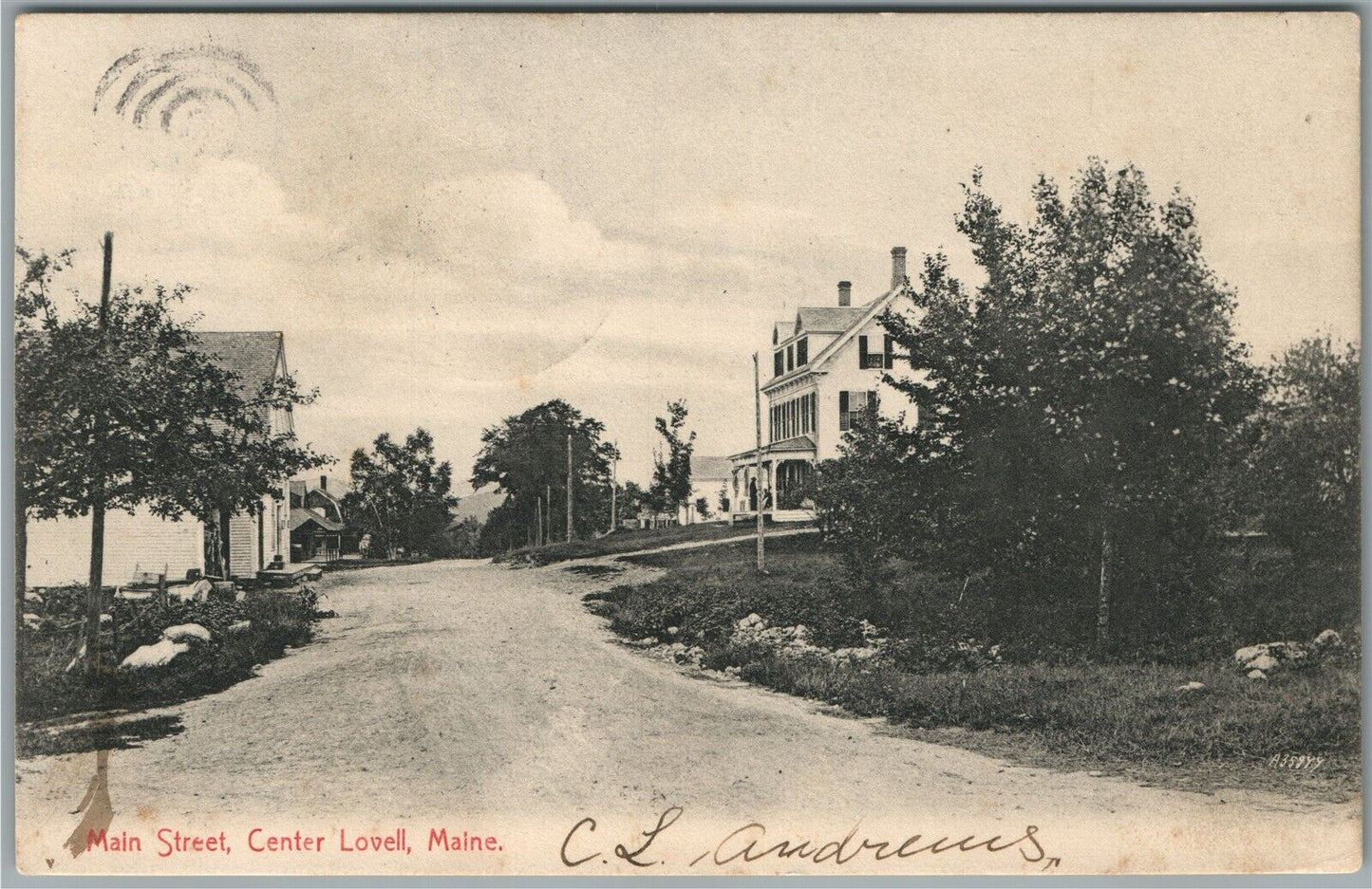 CENTER LOVELL ME MAIN STREET ANTIQUE POSTCARD
