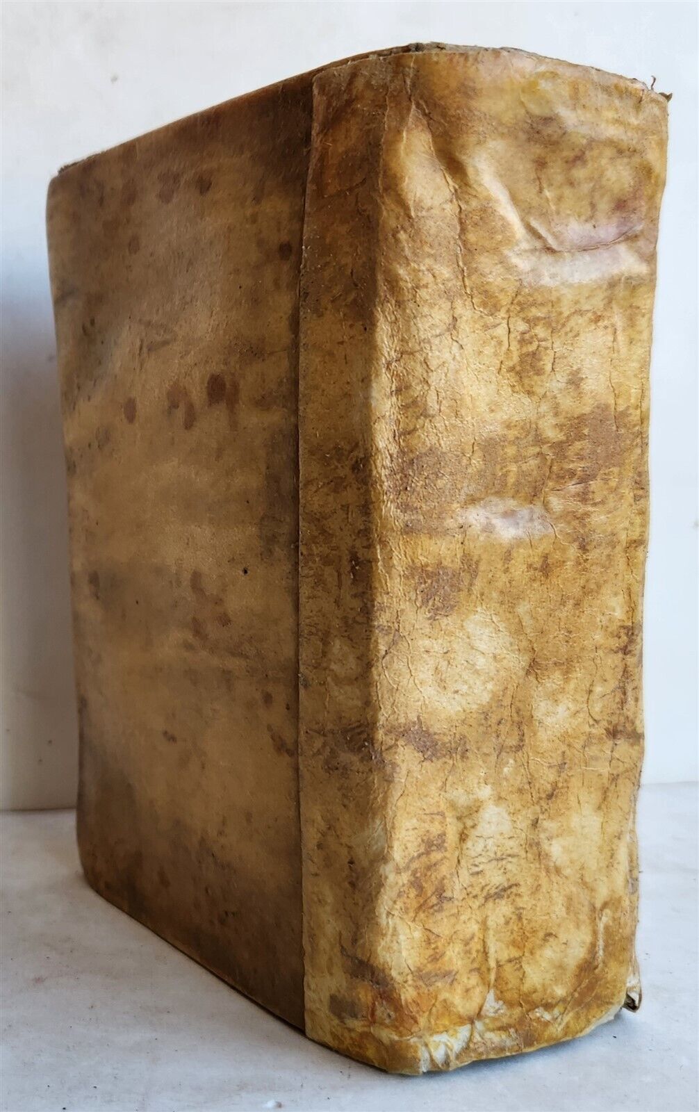 1633 WORLD'S HISTORY by H. Turselin antique in FRENCH vellum bound