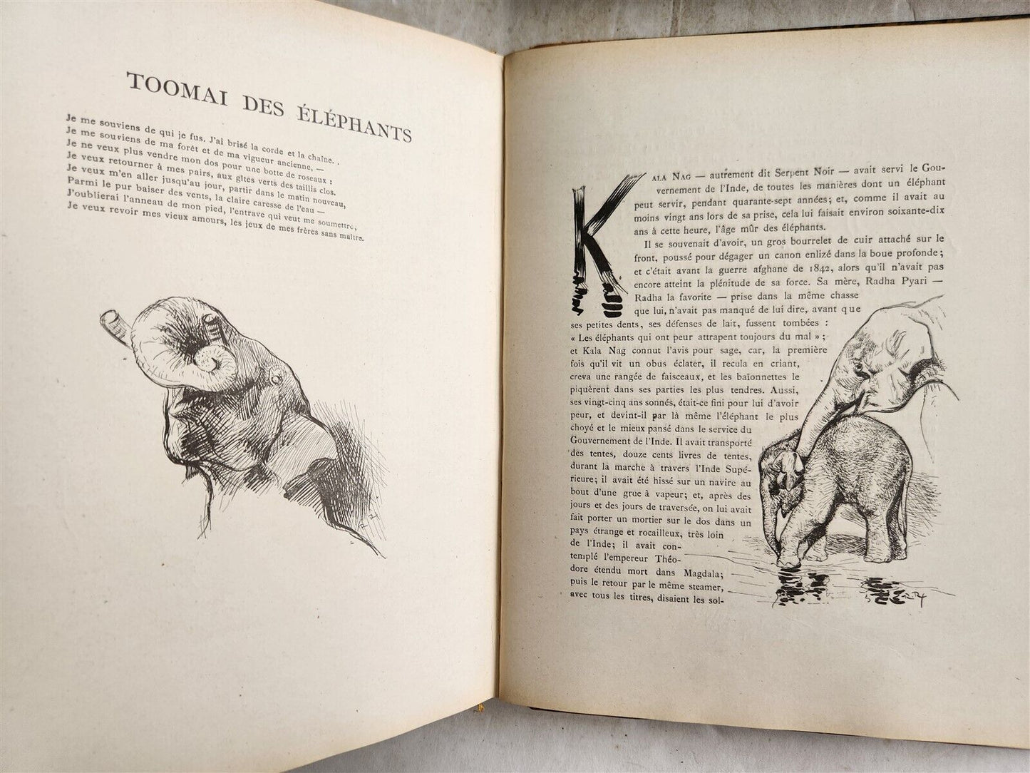 1925-1938 JUNGLE BOOK by KIPLING antique 2 VOLS ILLUSTRATED by Roger Reboussin