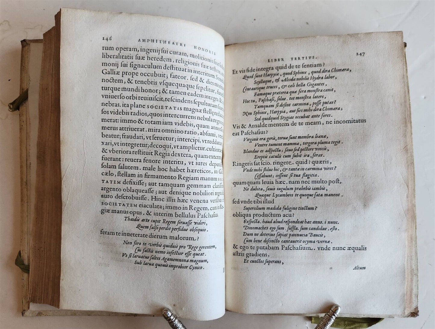 1605 JESUIT DEFENSE AGAINST ATTACKS of CALVINISTS antique PIGSKIN BINDING