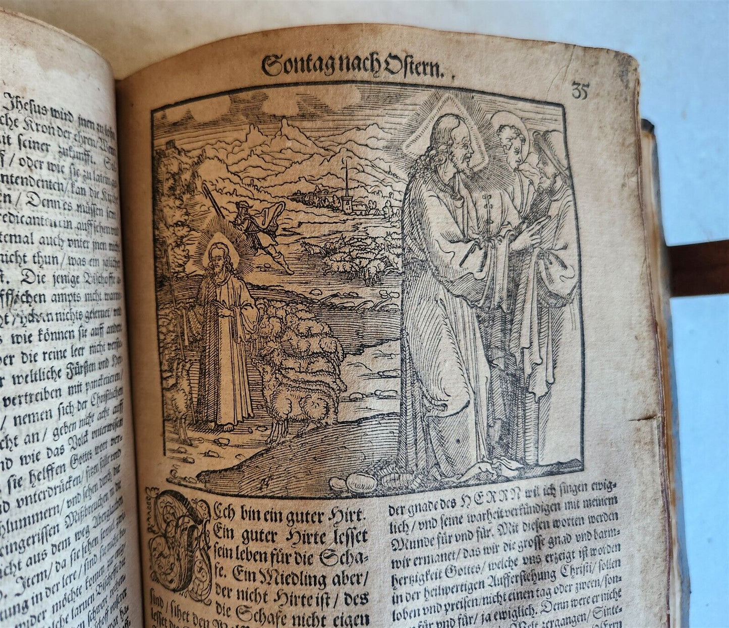 1583 ILLUSTRATED POSTILLA antique 80 WOODCUTS CRANACH SCHOOL ARTIST