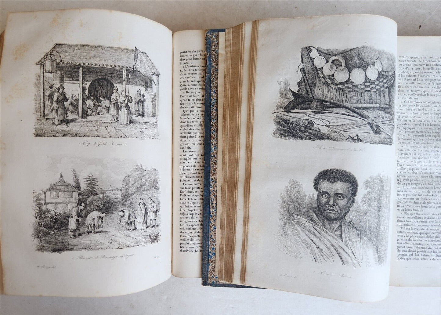1839 VOYAGE PITTORESQUE AUTOUR du MONDE 2 VOLUMES antique ILLUSTRATED