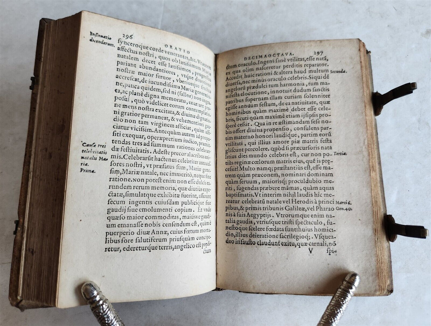 1561 THEOLOGY by FLORIAN TREFLER antique PIGSKIN BINDING 16th CENTURY