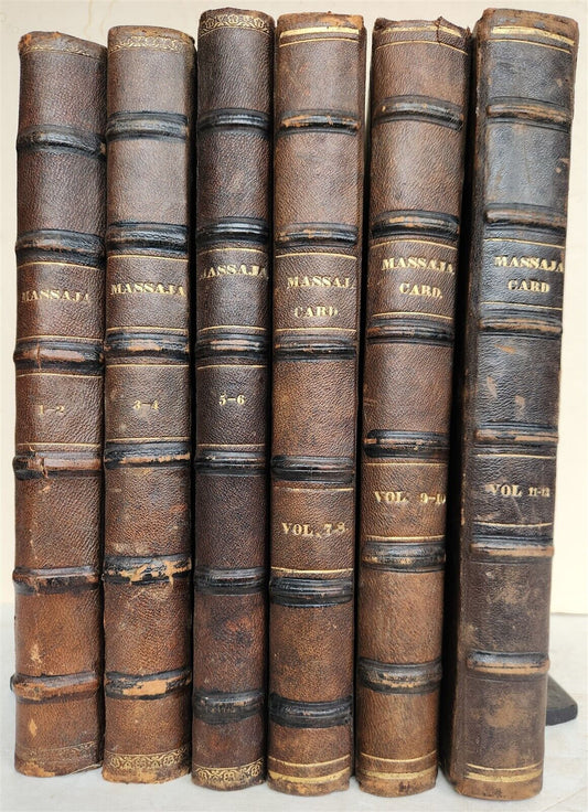 1885 TRAVELS in ETHIOPIA AFRICA in ITALIAN 6 FOLIO VOLUMES antique ILLUSTRATED