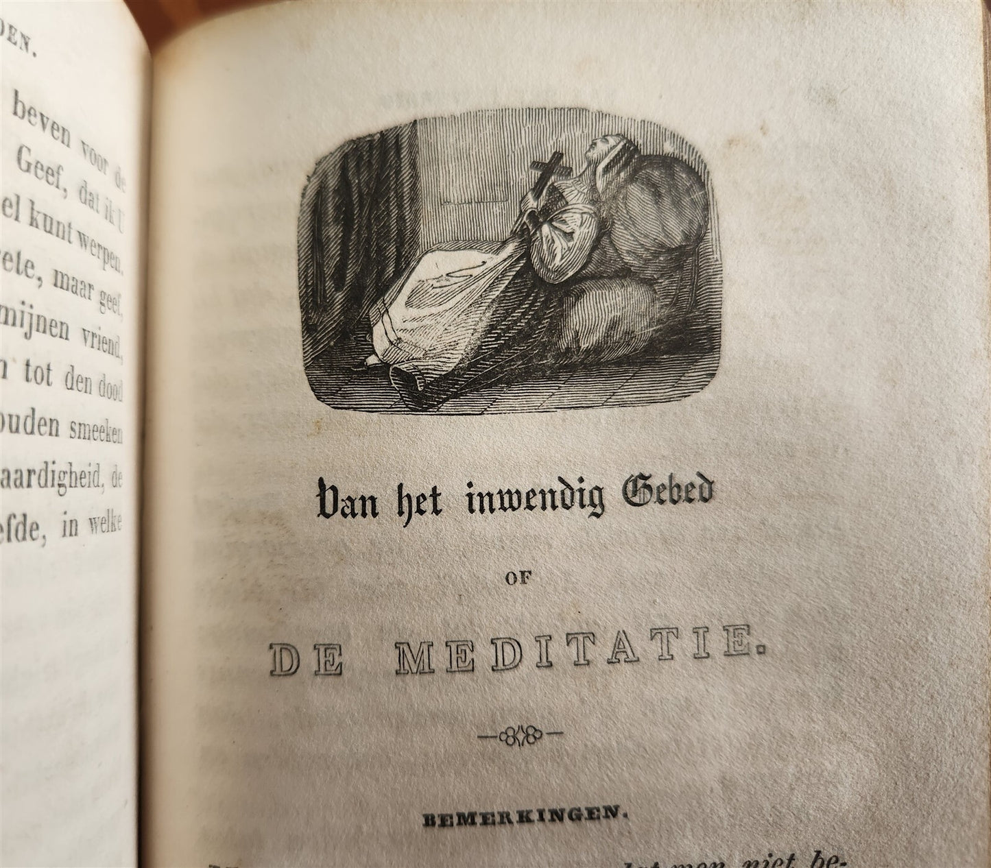 1843 DUTCH CHURCH BOOK antique w/ SILVER EDGES & CLASPS