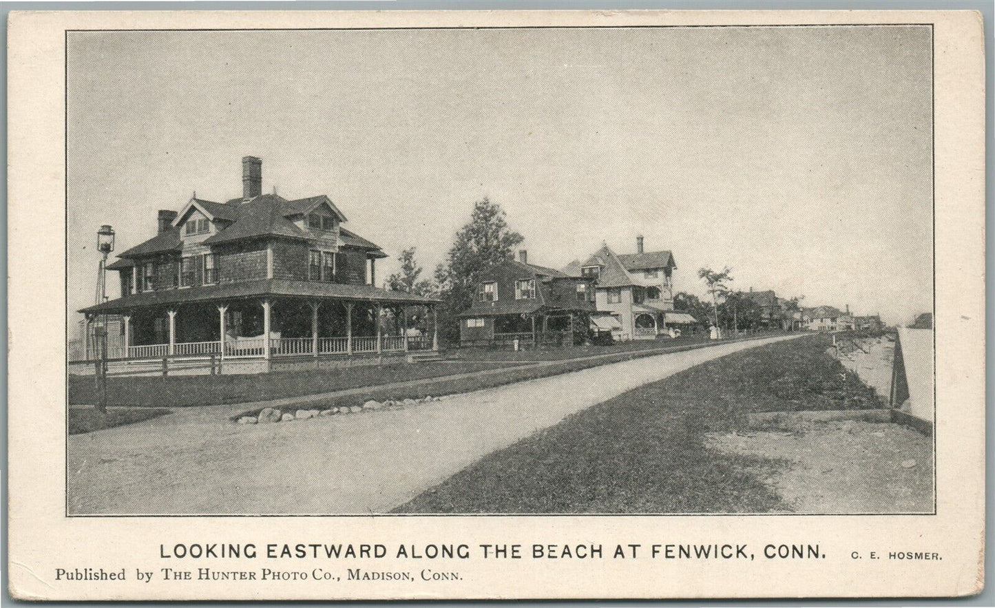 FENWICK CT ALONG THE BEACH ANTIQUE POSTCARD