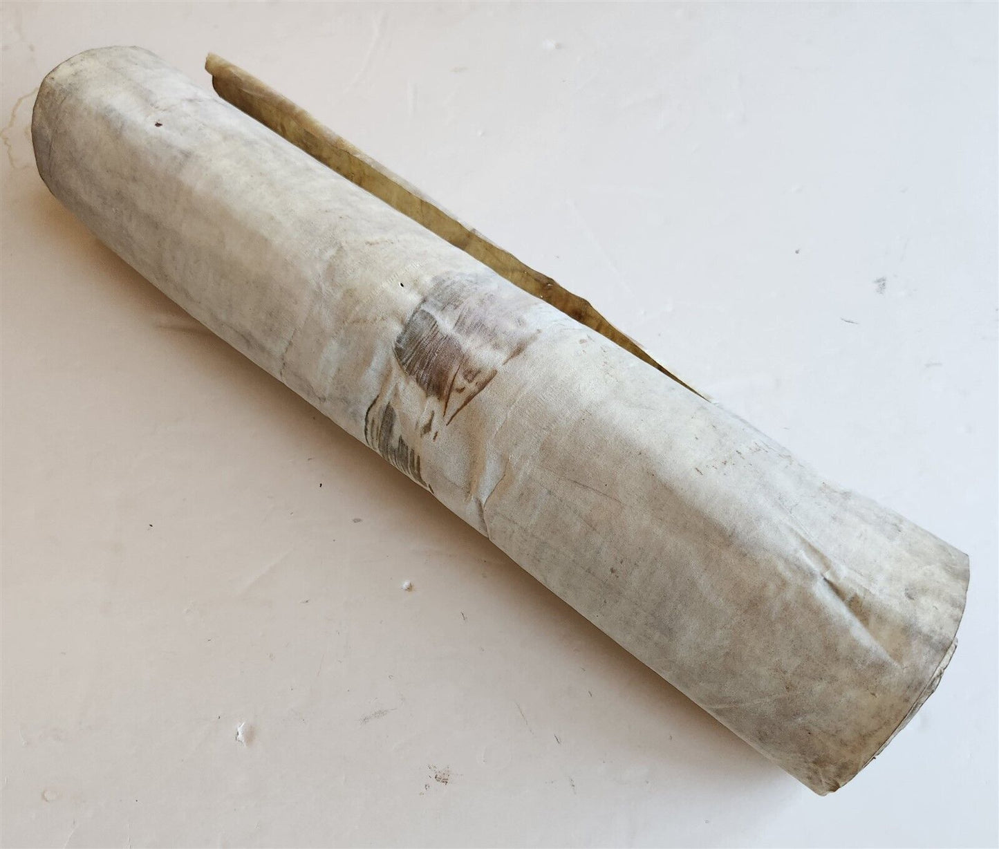 TORAH SCROLL FRAGMENT MANUSCRIPT on VELLUM antique BIBLE CREATION of the WORLD