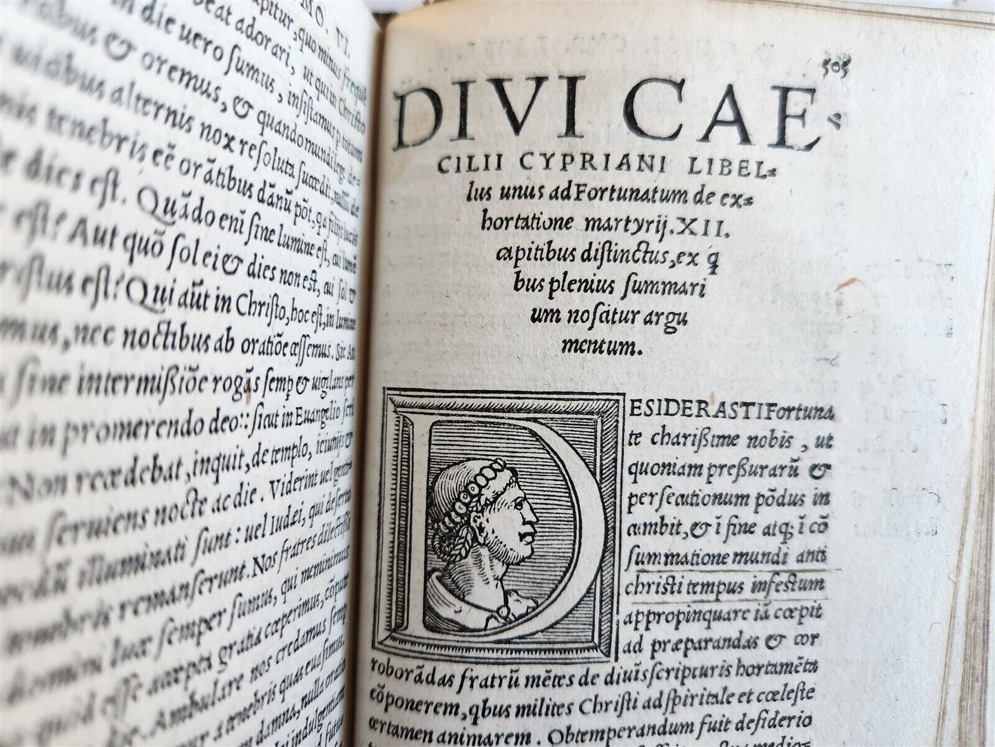 1524 OPERUM DIVI CAECILII CYPRIANI antique 16th CENTURY post-incunabula