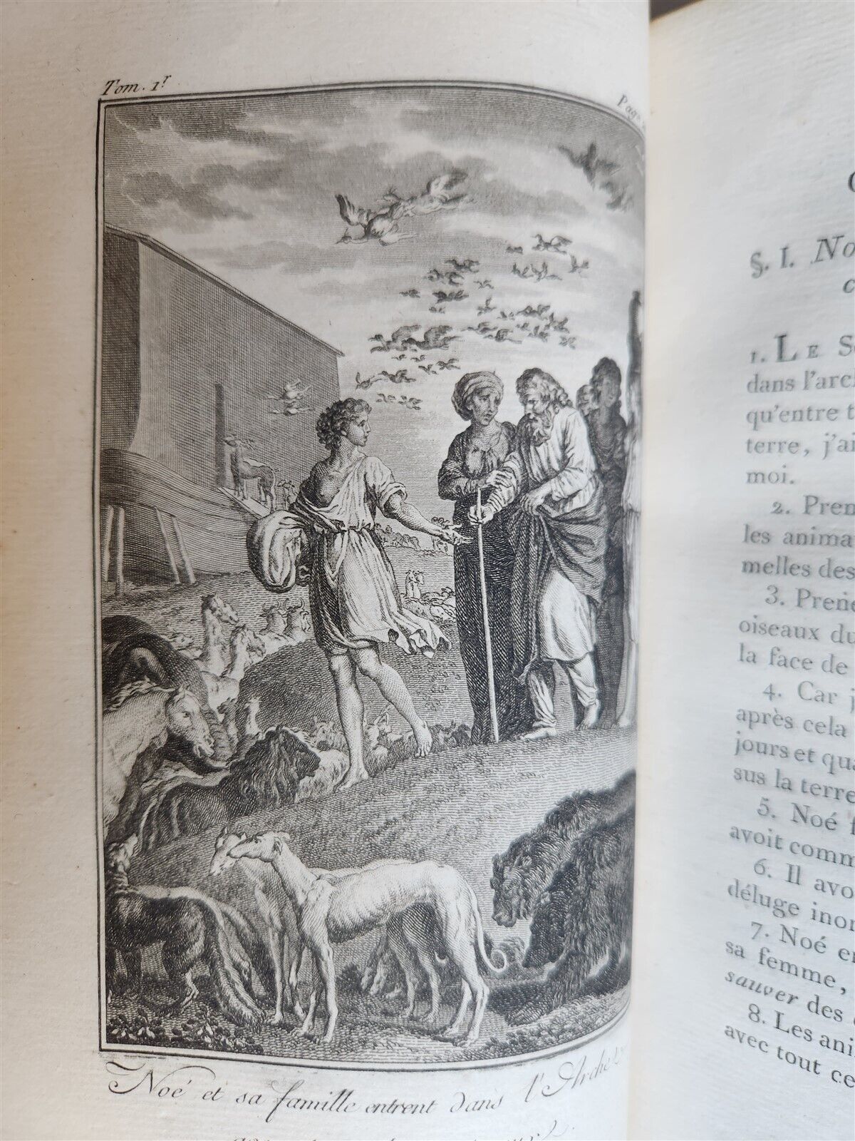 1789 BIBLE in FRENCH ILLUSTRATED w/ 300 PLATES 12 VOLUMES SET antique