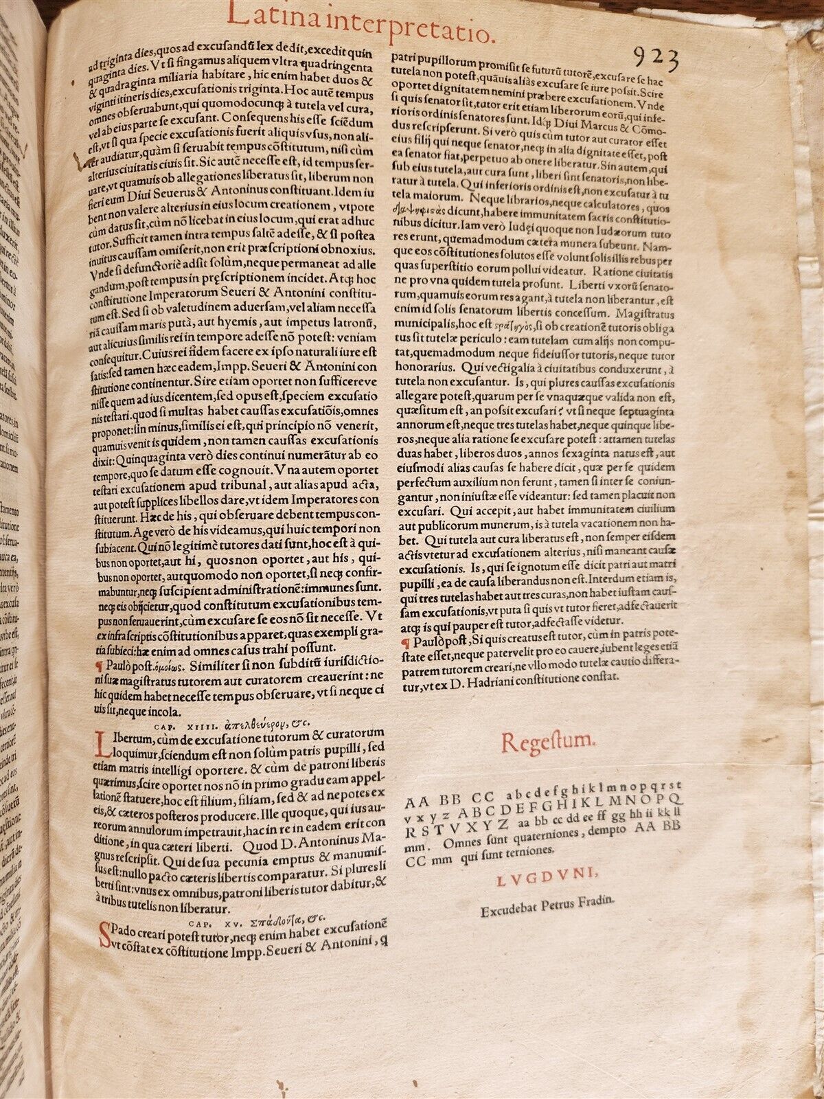 1556 LAW BOOK Corpus Juris Civilis PANDECTARUM antique MASSIVE FOLIO vellum