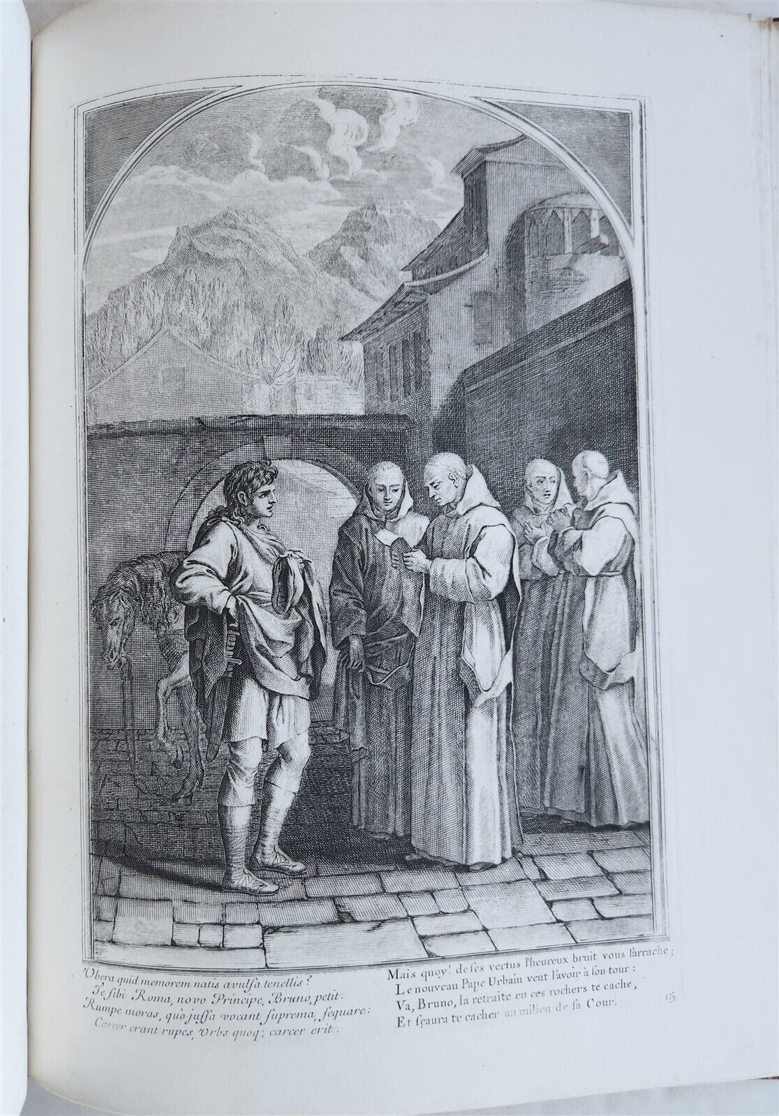 1750 LIFE of ST. BRUNO FULLY ILLUSTRATED LARGE FOLIO antique in FRENCH