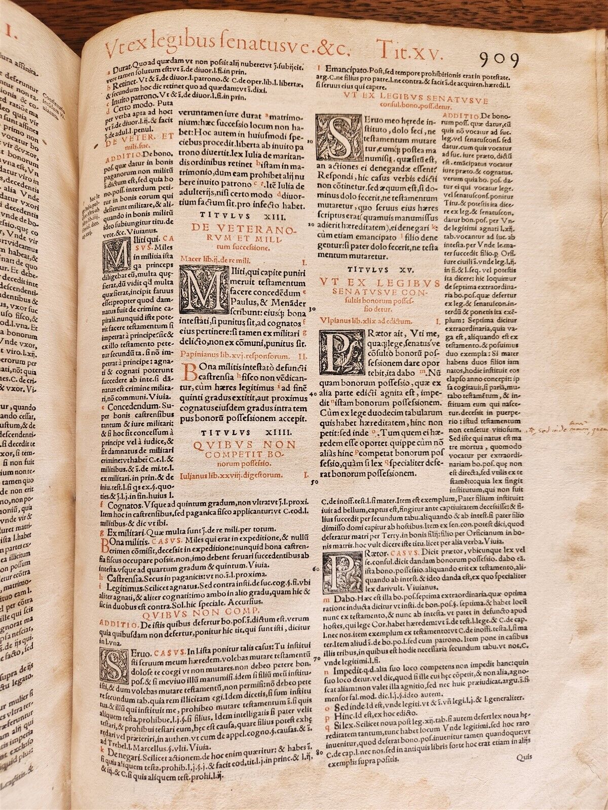 1556 LAW BOOK Corpus Juris Civilis PANDECTARUM antique MASSIVE FOLIO vellum