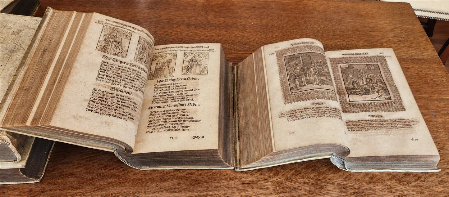 1661-1664 MARTIN LUTHER WORKS 7 FOLIO VOLS antique VELLUM in GERMAN ILLUSTRATED