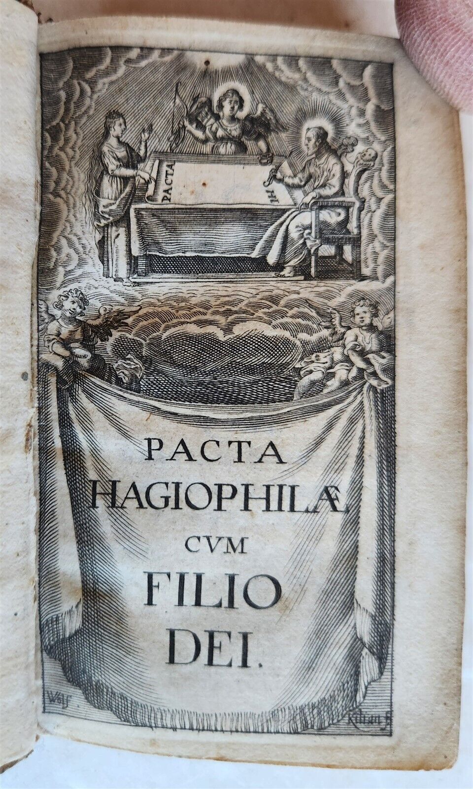 1646 SANCTAE INTENTIONES HAGIOPHILAE TRIBUS antique FABULOUS VELLUM BINDING