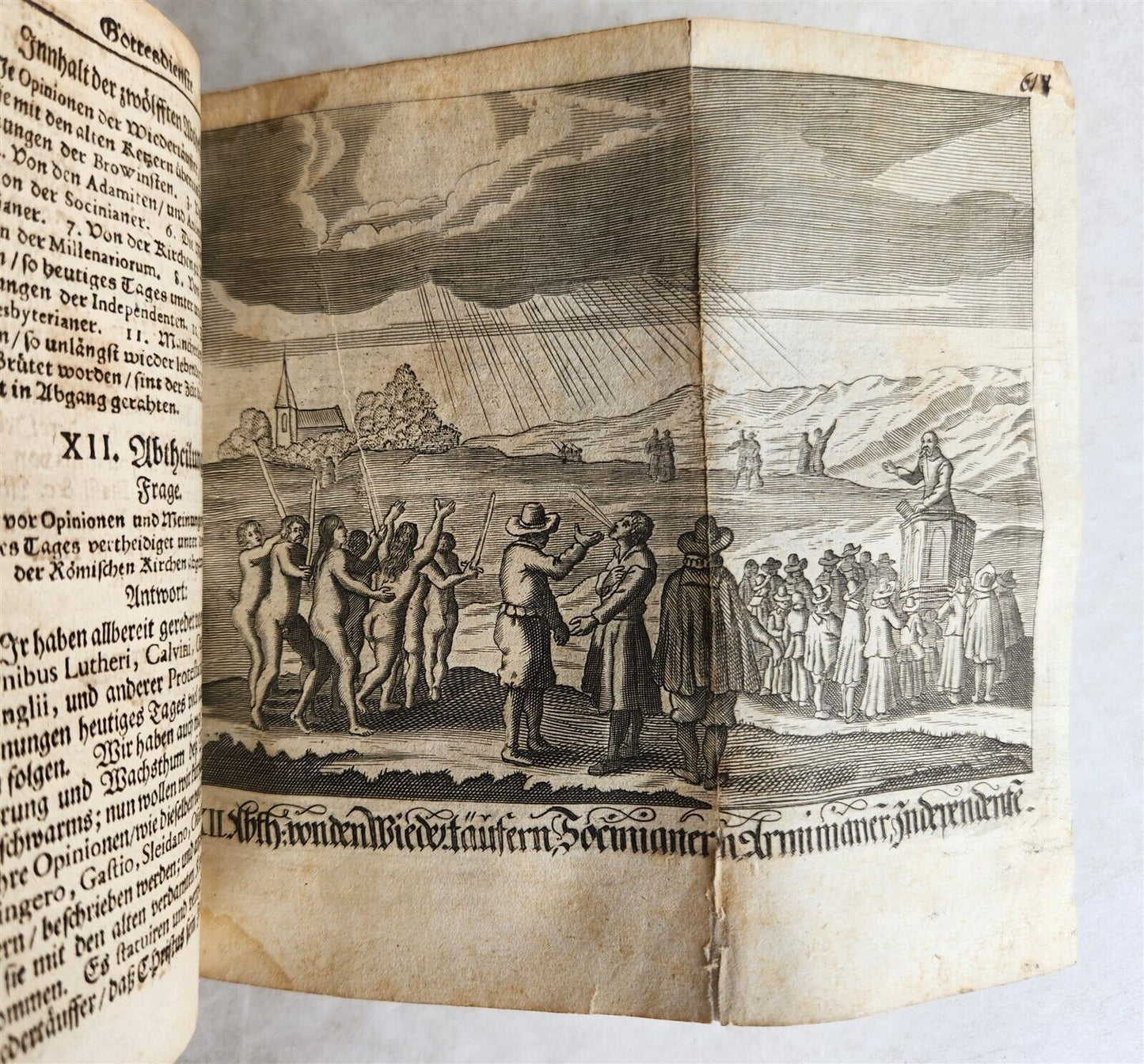 1674 WORLD'S RELIGIOUS SERVICES FULLY ILLUSTRATED antique VELLUM BINDING