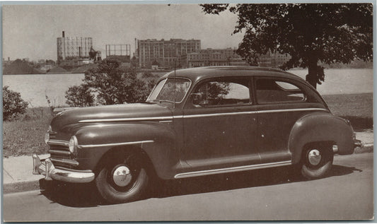 1948 PLYMOUTH 2 DOOR SEDAN VINTAGE POSTCARD