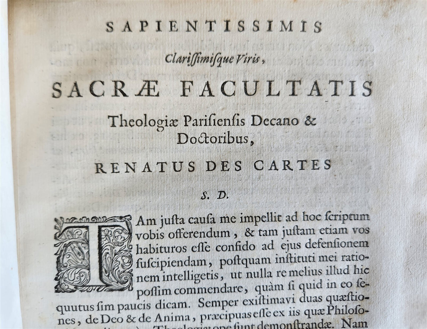 1678 RENE DESCARTES PHILOSOPHY antique VELLUM BOUND