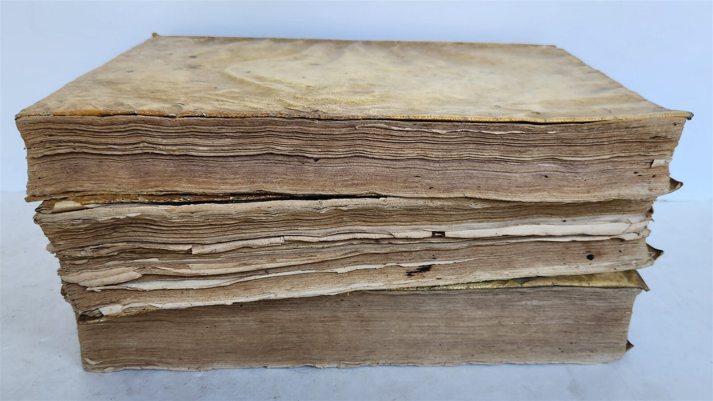 1612-1619 VIRGIL 3 VELLUM BOUND FOLIO VOLUMES antique 17th C. Bucolica &Georgica