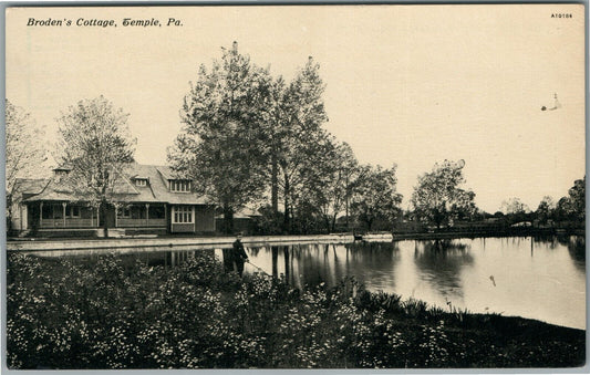 TEMPLE PA BRODEN'S COTTAGE ANTIQUE POSTCARD