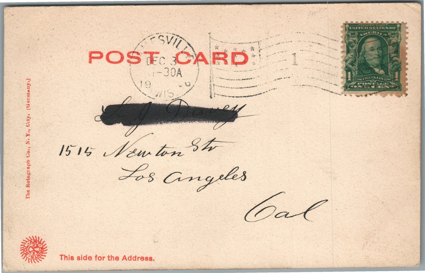 JANESVILLE WIL MILWAUKEE STREET ANTIQUE POSTCARD