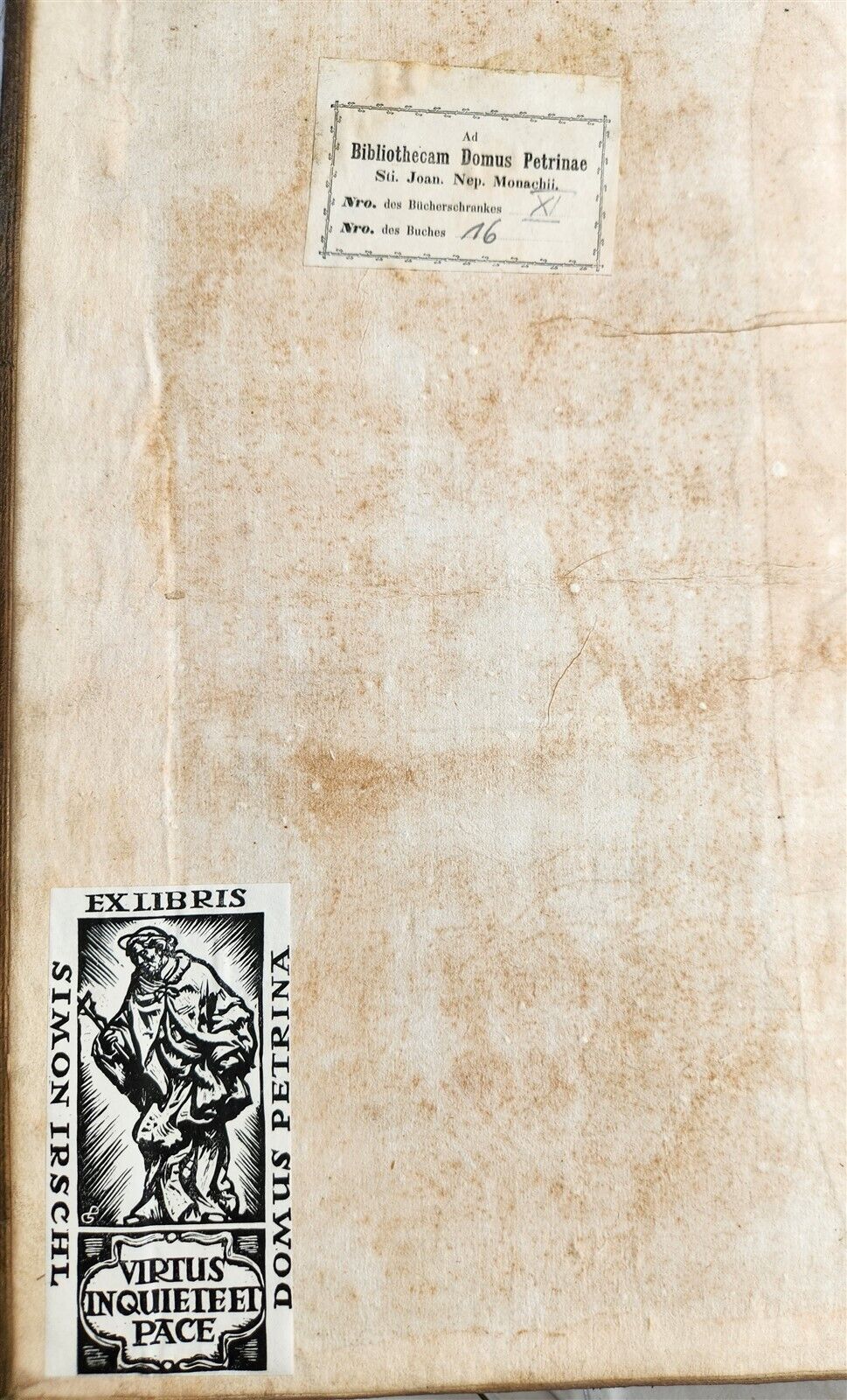 1749 BIBLE in GERMAN & LATIN antique HAND TOOLED PIGSKIN BOUND FOLIO