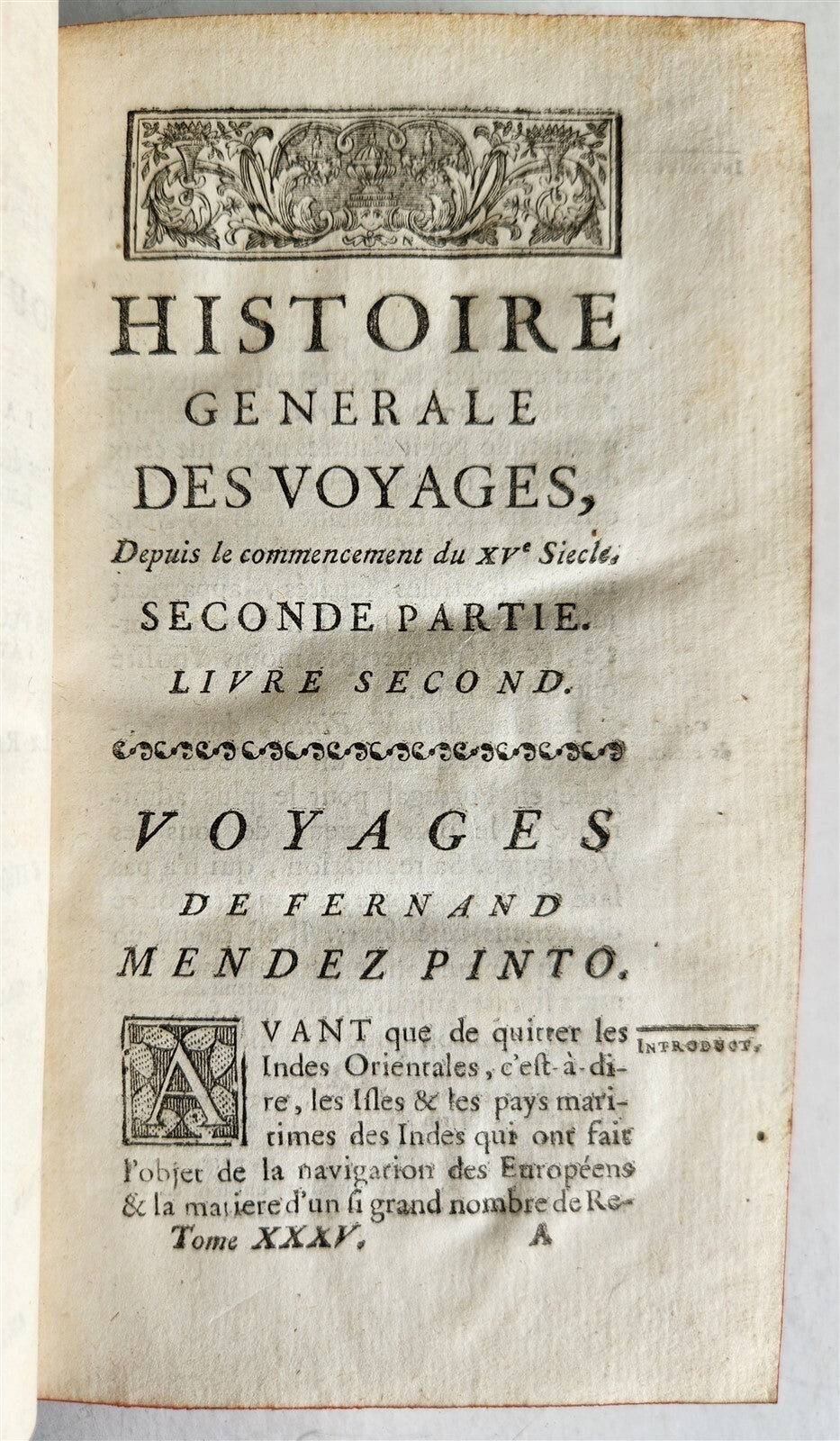 1751 HISTOIRE des VOYAGES illustrated FERNAND MENDEZ PINTO to INDIA TRAVELS v.35