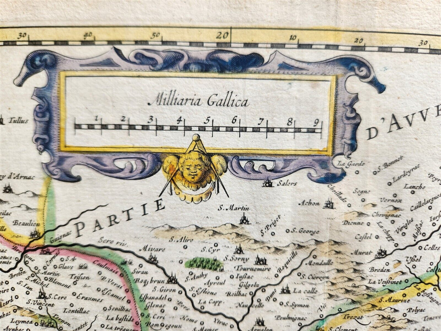 1640 MAP of FRANCE LANGUEDOC by WILLEM BLAEU antique AUTHENTIC hand colored