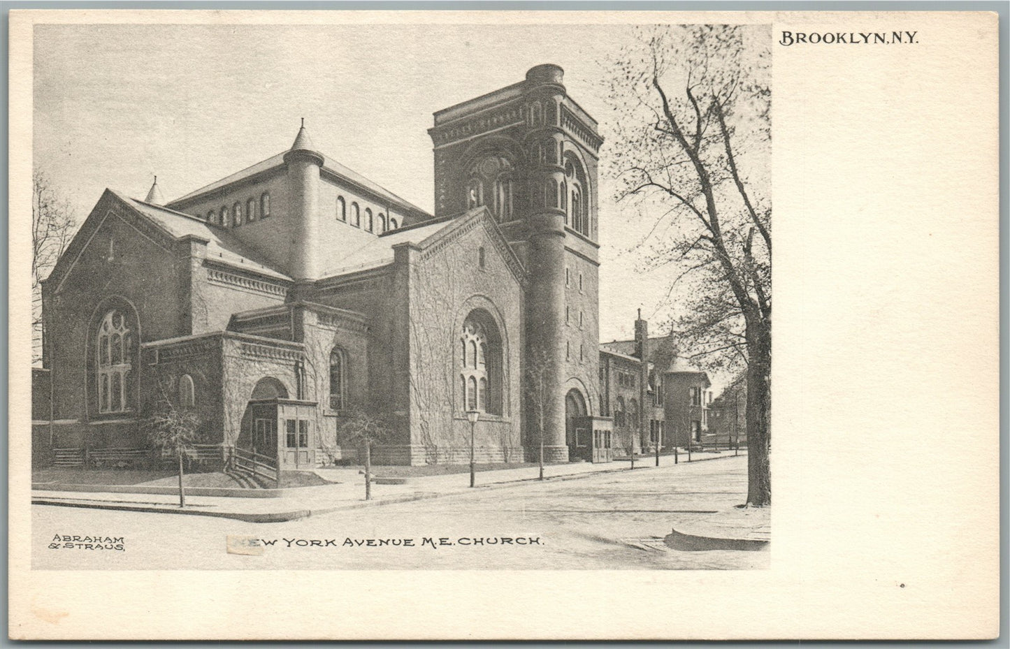 BROOKLYN NY NEW YORK AVENUE M.E. CHURCH ANTIQUE POSTCARD