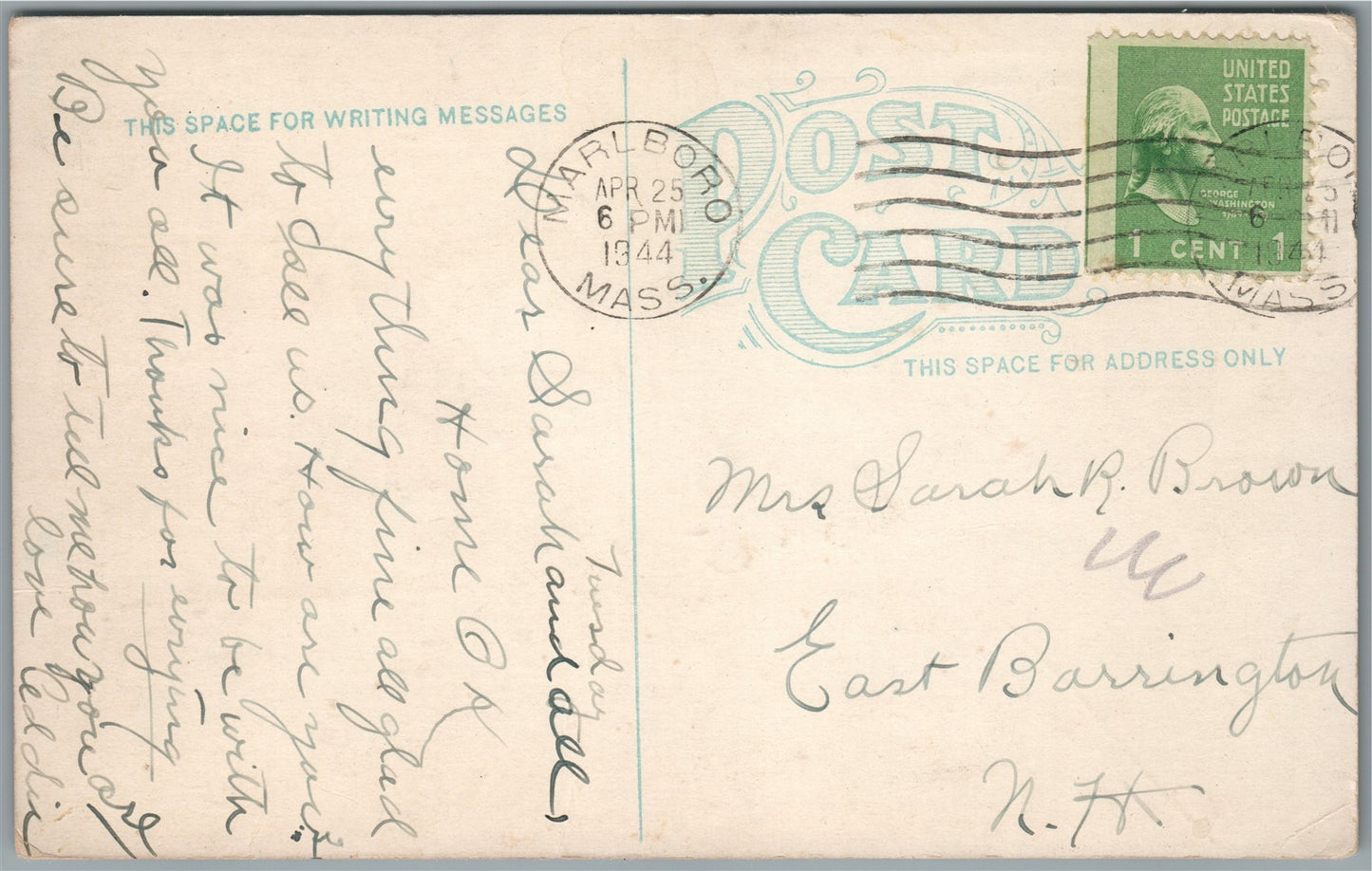 MARLBORO MA BIRDS EYE VIEW ANTIQUE POSTCARD