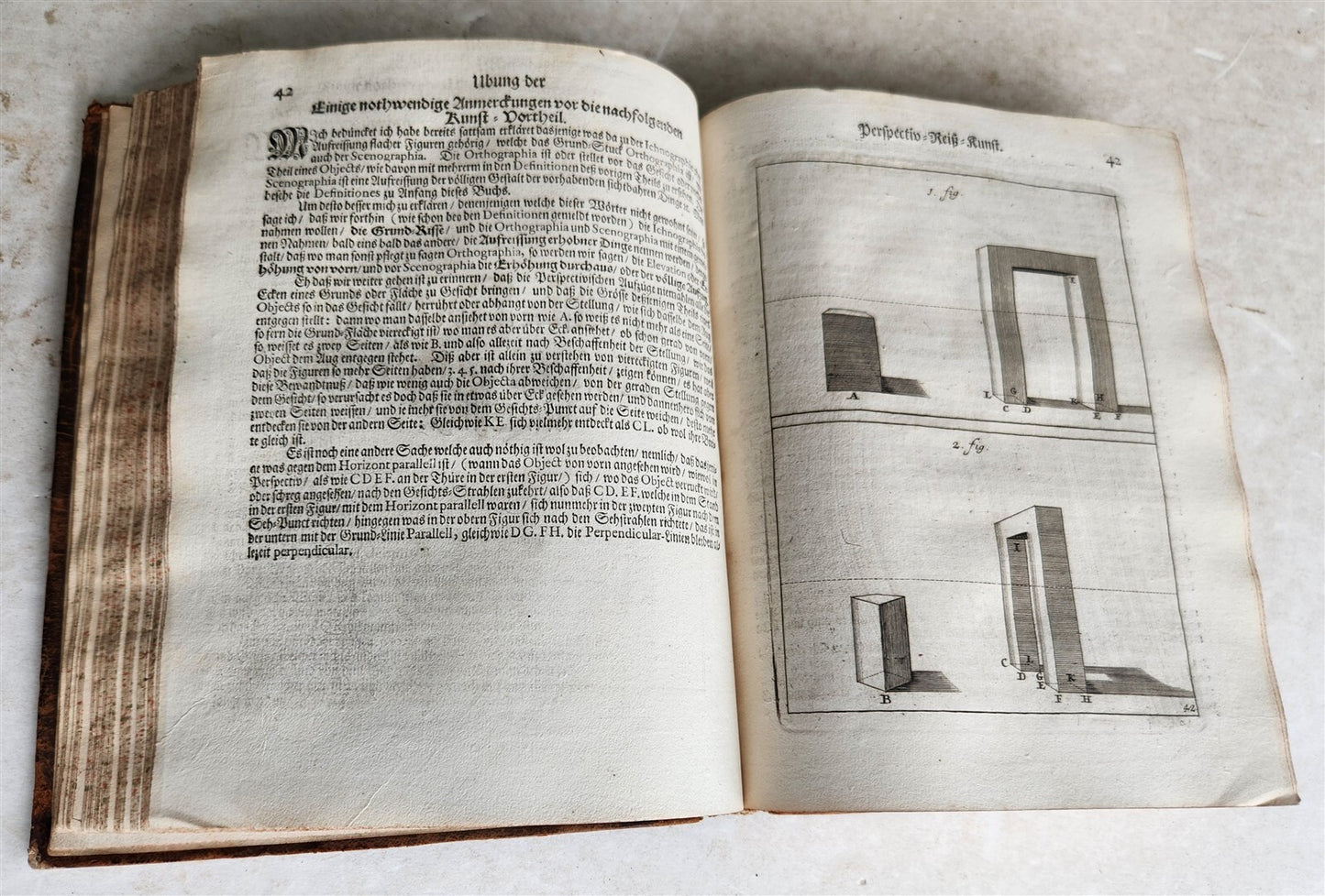 1710 DRAWING PERSPECTIVE for ARTISTS & ARCHITECTS antique ILLUSTRATED 150 PLATES