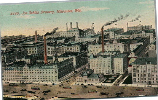 MILWAUKEE WI JOE SCHLITZ BREWERY ANTIQUE POSTCARD