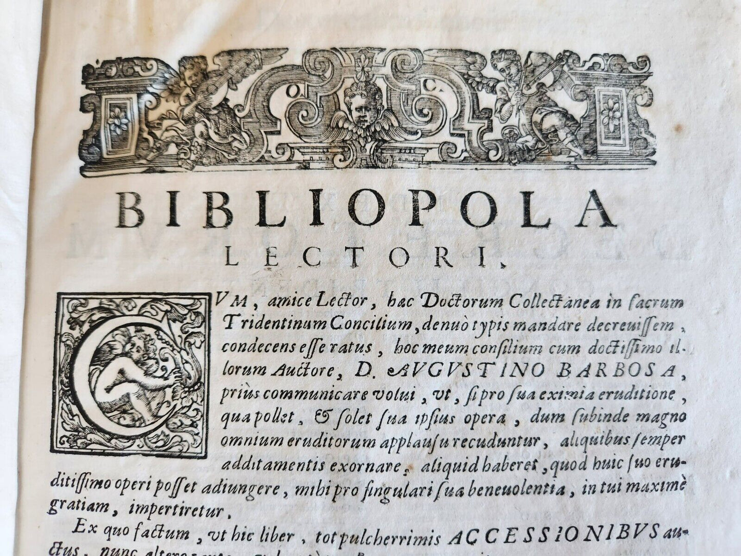 1701-1715 CANON LAW 6 FOLIO VOLUMES by AUGUSTINI BARBOSAE antique VELLUM BINDING