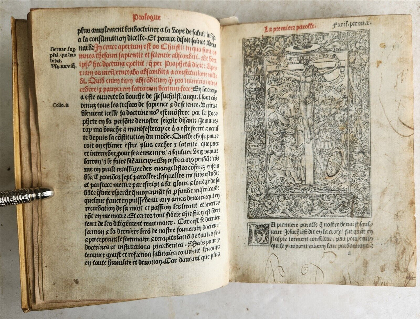 1535 POST-INCUNABULA ILLUSTRATED antique in FRENCH by Jean de Gagny VELLUM BOUND