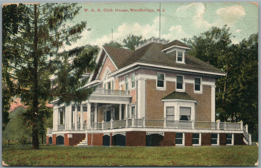 WOODBRIDGE NJ W.A.A. CLUB HOUSE ANTIQUE POSTCARD