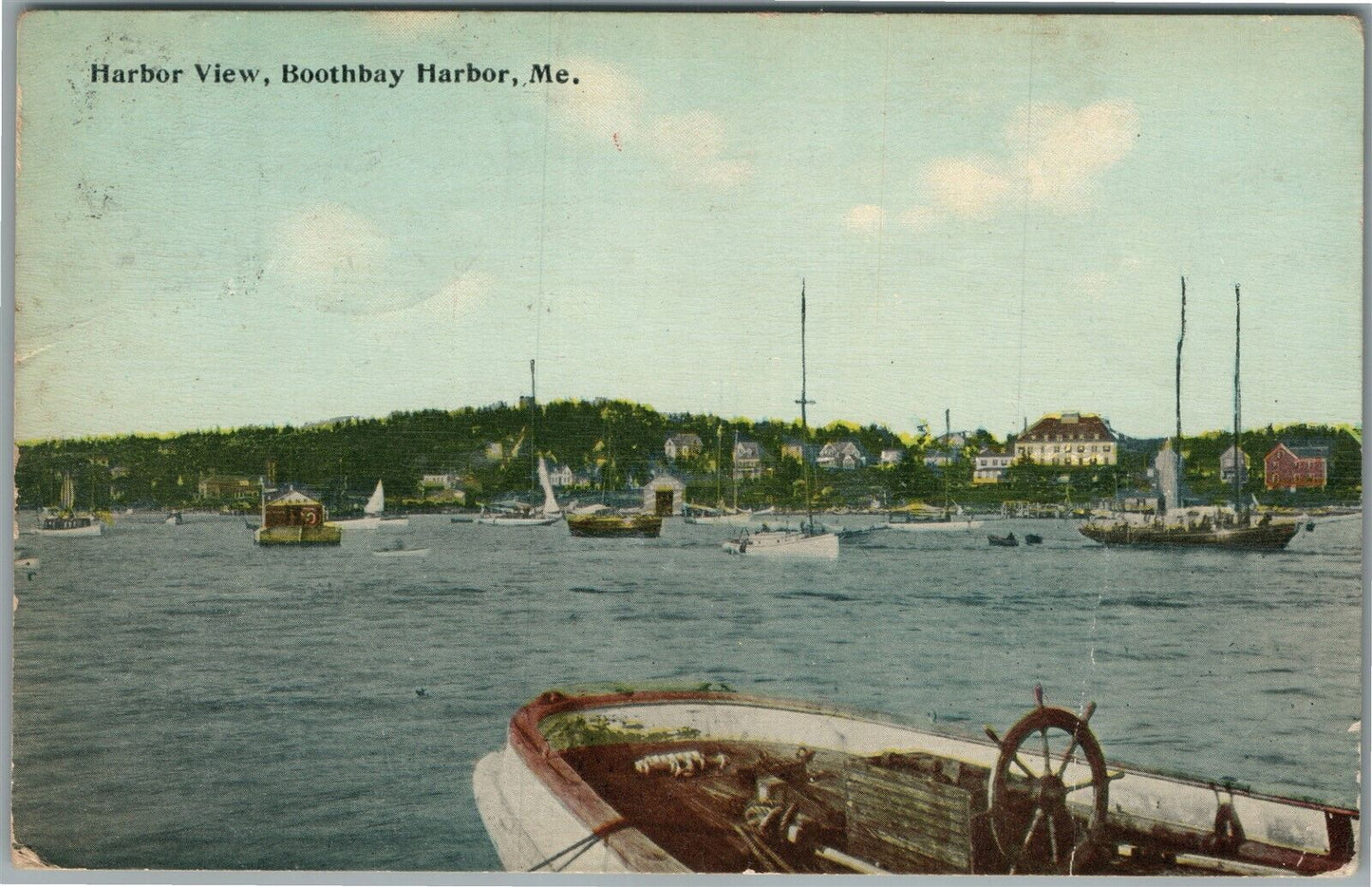 BOOTHBAY HARBOR ME VIEW ANTIQUE POSTCARD