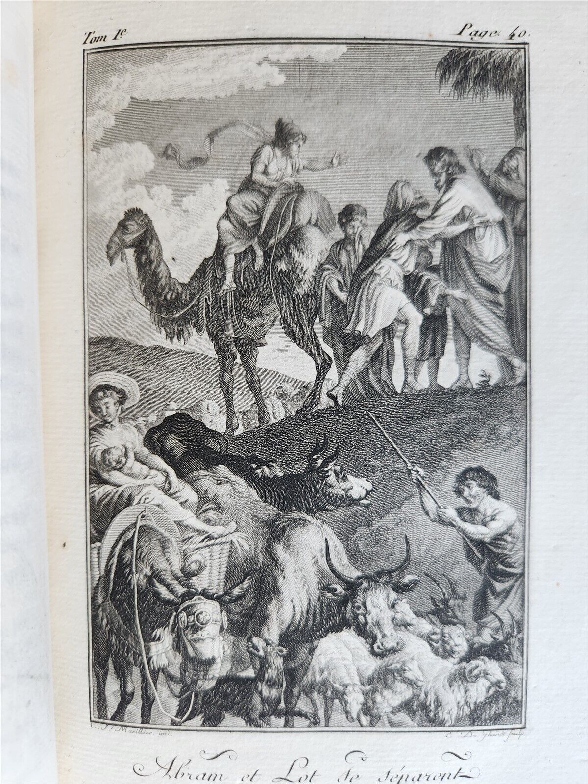 1789 BIBLE in FRENCH ILLUSTRATED w/ 300 PLATES 12 VOLUMES SET antique