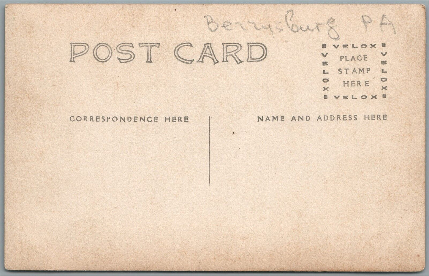 BERRYSBURG PA SQUARE ANTIQUE REAL PHOTO POSTCARD RPPC