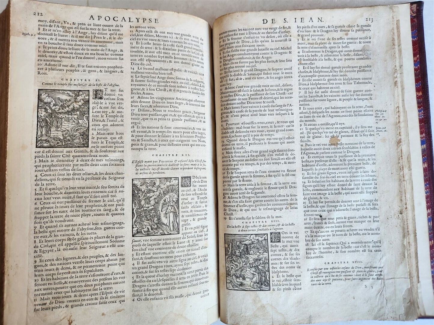 1578 BIBLE in FRENCH ILLUSTRATED antique MASSIVE FOLIO 16th CENTURY