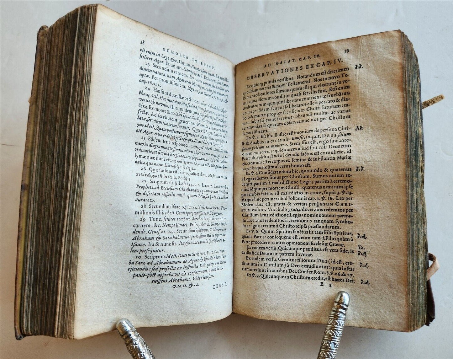 1603 BIBLE COMMENTARY by J. PISCATOR antique VELLUM BINDING