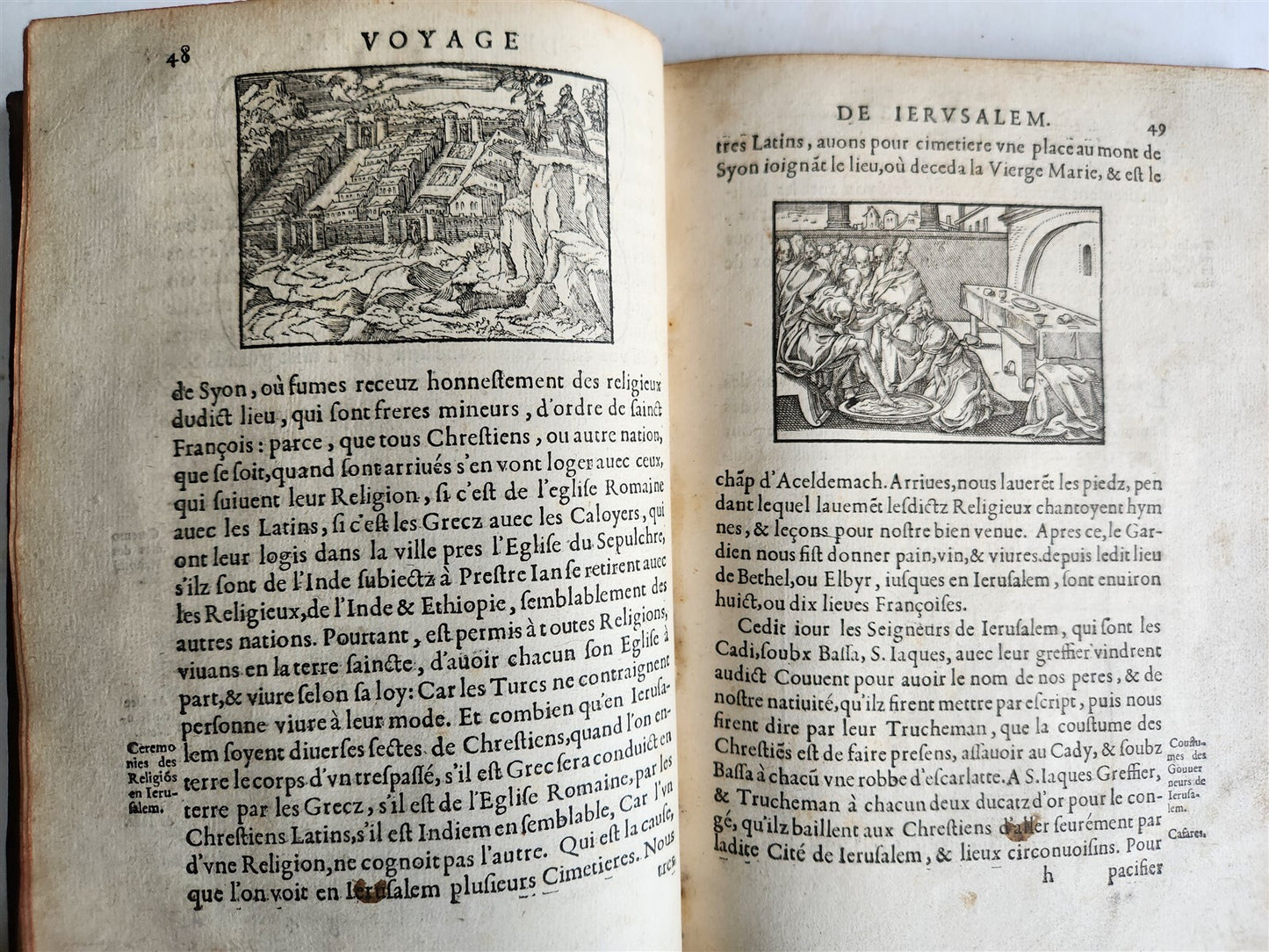 1573 VOYAGE to JERUSALEM & HOLY LAND PLACES antique FULLY ILLUSTRATED w/ MAPS