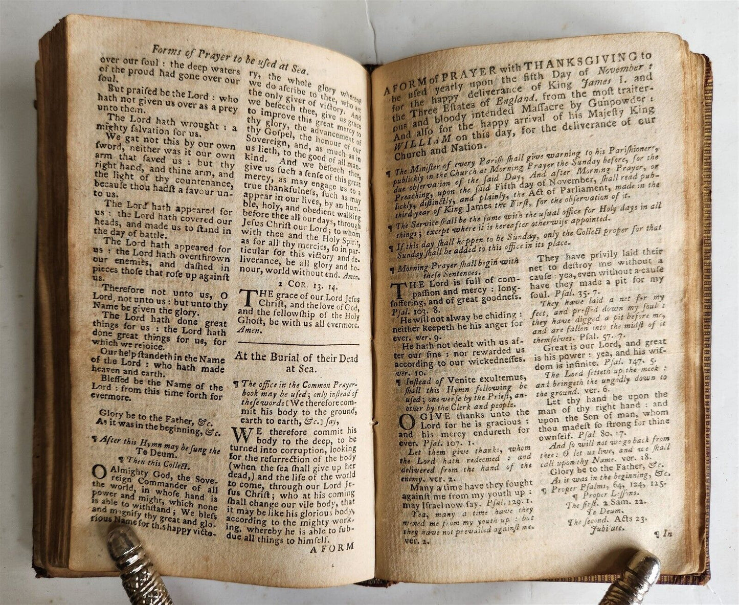 1787 BOOK of COMMON PRAYER w/ PSALTER or PSALMS of DAVID antique