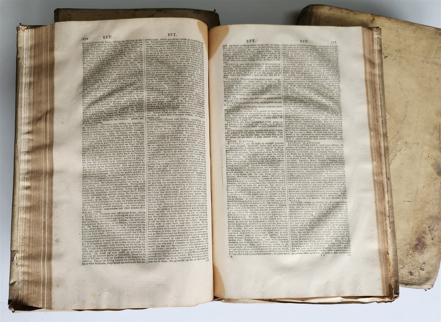 1733 HISTORICAL GEOGRAPHICAL GENEALOGICAL DICTIONARY 7 VOLS antique VELLUM FOLIO